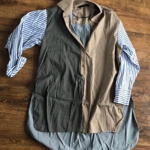 Zara Asymmetric Striped Blouse